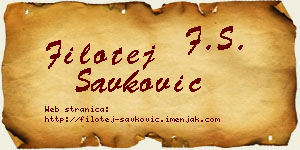 Filotej Savković vizit kartica